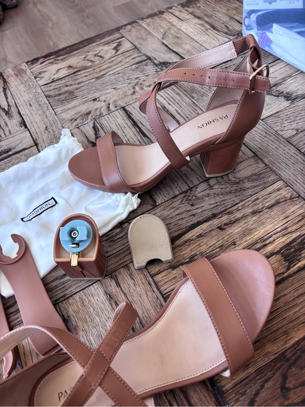 Women's Strappy Block Heel Sandals - Mauve Brown Pashion Footwear 3 styles - Picture 4 of 6
